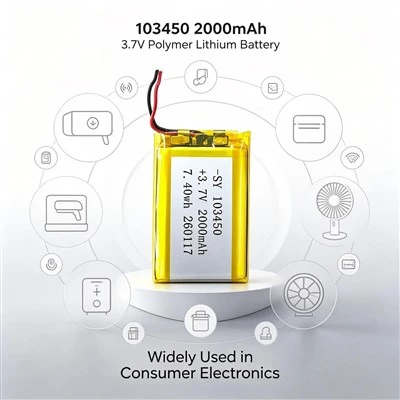 Batri Lithiwm Clustffonau 103450 Bluetooth